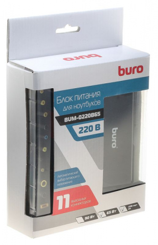 Блок питания Buro BUM-0220B65 автоматический 65W 18.5V-20V 11-connectors 3.25A 1xUSB 2.4A от бытовой электросети LED индикатор фото 6