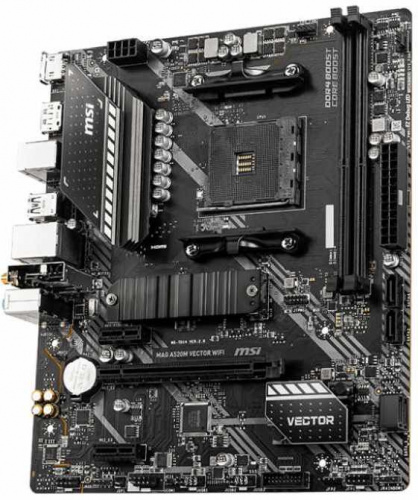 Материнская плата MSI MAG A520M VECTOR WIFI Soc-AM4 AMD A520 2xDDR4 mATX AC`97 8ch(7.1) GbLAN RAID+HDMI+DP фото 2