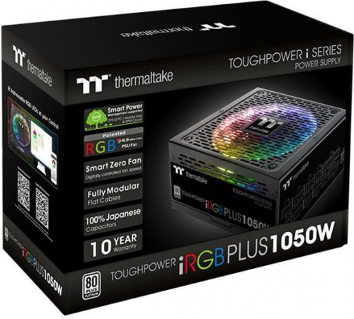 Блок питания Thermaltake ATX 1050W Toughpower iRGB Plus (DIGITAL) 80+ platinum (20+4pin) APFC 140mm fan color LED 12xSATA Cab Manag RTL фото 7