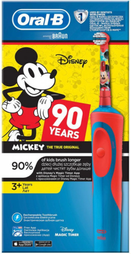 Зубная щетка электрическая Oral-B Mickey Kids красный/синий фото 3