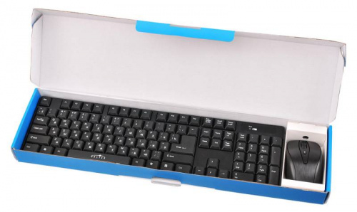 Клавиатура + мышь Оклик 210M клав:черный мышь:черный USB беспроводная (612841) фото 3