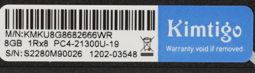 Память DDR4 8Gb 2666MHz Kimtigo KMKU8G8682666WR RTL PC4-21300 DIMM 288-pin фото 3