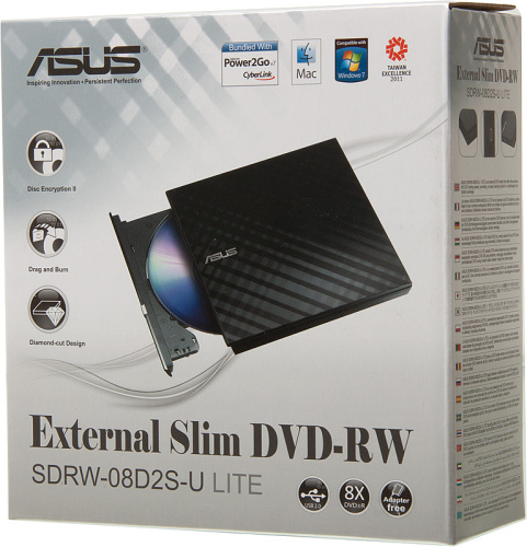 Привод DVD-RW Asus SDRW-08D2S-U LITE/BLK/G/AS черный USB внешний RTL фото 4