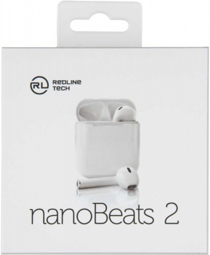 Гарнитура вкладыши Redline nanoBeats 2 BHS-11 белый беспроводные bluetooth в ушной раковине (УТ000017762) фото 2