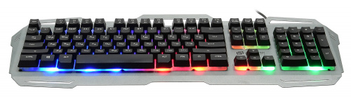 Клавиатура Оклик 747G FROZEN серый/черный USB Multimedia for gamer LED фото 7