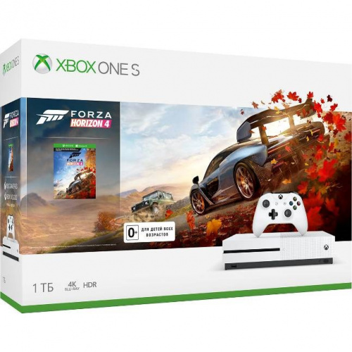 Игровая консоль Microsoft Xbox One S 234-00562 белый в комплекте: игра: Forza Horizon 4 фото 2