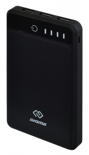 Мобильный аккумулятор Digma DG-10000-3U 10000mAh 15W 3A 2xUSB-A/USB-C черный (DG-10000-3U-BK)