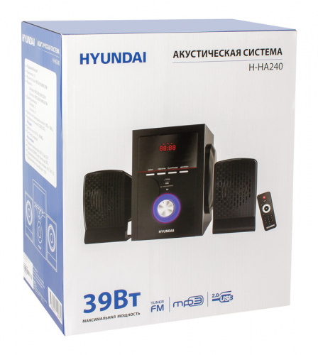 Микросистема Hyundai H-HA240 черный 39Вт/FM/USB/BT/SD фото 2