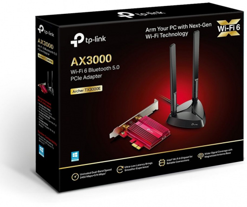 Сетевой адаптер Wi-Fi + Bluetooth TP-Link Archer TX3000E AX3000 PCI Express (ант.внеш.съем) 2ант. фото 6