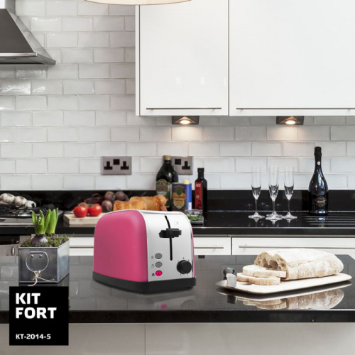 Тостер Kitfort КТ-2014-5 850Вт розовый/серебристый фото 6