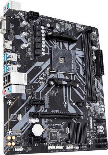 Материнская плата Gigabyte B450M H Soc-AM4 AMD B450 2xDDR4 mATX AC`97 8ch(7.1) GbLAN RAID+VGA+HDMI фото 2