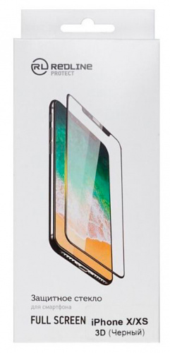 Защитное стекло для экрана Redline mObility черный для Apple iPhone X/XS 3D 1шт. (УТ000017619)
