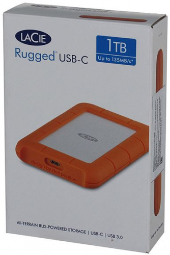 Жесткий диск Lacie Original USB-C 1Tb STFR1000800 Rugged Mini 2.5" оранжевый фото 2