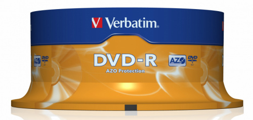 Диск DVD-R Verbatim 4.7Gb 16x Cake Box (25шт) (43522) фото 2