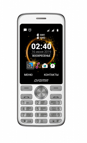 Мобильный телефон Digma C280 Linx 32Mb серебристый моноблок 2Sim 2.8" 240x320 0.3Mpix GSM900/1800 MP3 FM microSD max16Gb