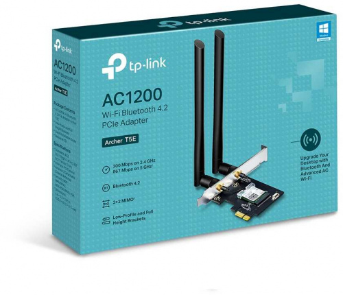 Сетевой адаптер Wi-Fi + Bluetooth TP-Link Archer T5E AC1200 PCI Express (ант.внеш.съем) 2ант. фото 3