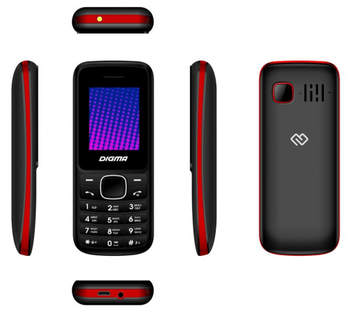 Мобильный телефон Digma A170 2G Linx черный/красный моноблок 2Sim 1.77" 128x160 GSM900/1800 FM microSD max16Gb фото 3