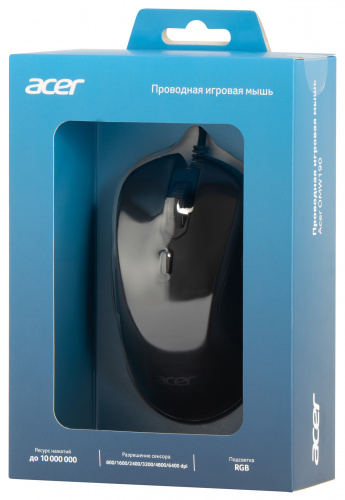 Мышь Acer OMW190 черный оптическая (6400dpi) USB (6but) фото 2