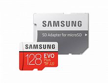 Флеш карта microSDXC 128Gb Class10 Samsung MB-MC128GA/RU EVO PLUS + adapter