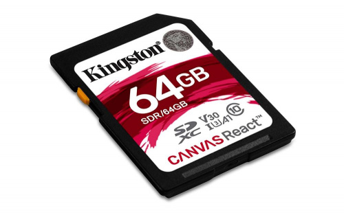 Флеш карта SDXC 64Gb Class10 Kingston SDR/64GB Canvas React w/o adapter фото 2