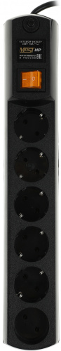 Сетевой фильтр Most HP 5м (6 розеток) черный (коробка) фото 3