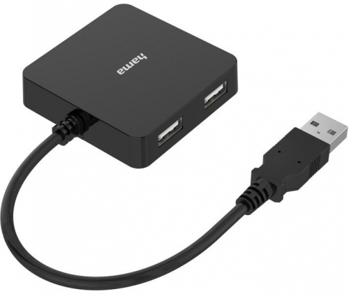 Разветвитель USB 2.0 Hama H-200121 4порт. черный (00200121) фото 2