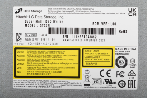 Привод DVD-RW LG GTC2N черный SATA slim внутренний oem фото 3