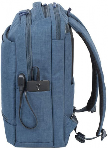 Рюкзак для ноутбука 17.3" Riva 8365 синий полиэстер женский дизайн фото 11