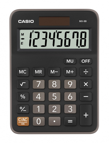 Калькулятор настольный Casio MX-8B черный/коричневый 8-разр. фото 2