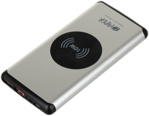 Мобильный аккумулятор Hiper Nano X Li-Pol 10000mAh 3A серебристый 2xUSB фото 4