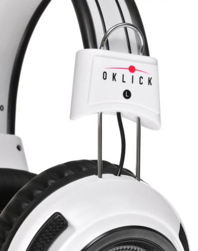 Наушники с микрофоном Оклик HS-G300 ARMAGEDDON белый/черный 2.2м мониторные оголовье (361558) фото 9