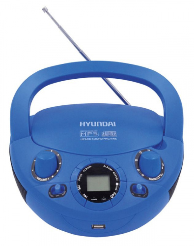 Аудиомагнитола Hyundai H-PCD220 синий 2Вт/CD/CDRW/MP3/FM(dig)/USB