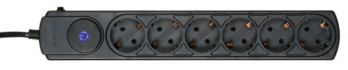 Сетевой фильтр Ippon BK112 1.8м (6 розеток) черный (коробка) фото 3