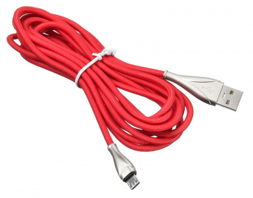 Кабель Digma USB A(m) micro USB B (m) 3м красный фото 5