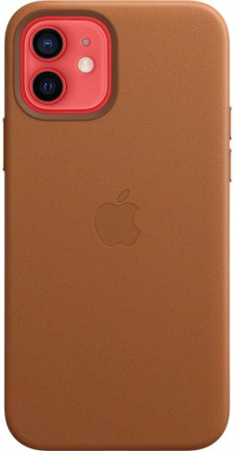 Чехол (клип-кейс) Apple для Apple iPhone 12/12 Pro Leather Case with MagSafe золотисто-коричневый (MHKF3ZE/A) фото 8