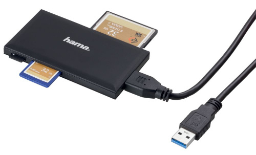 Устройство чтения карт памяти USB3.0 Hama Multi черный фото 3