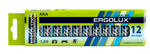 Батарея Ergolux Alkaline LR03 BP-12 AAA 1150mAh (12шт) коробка