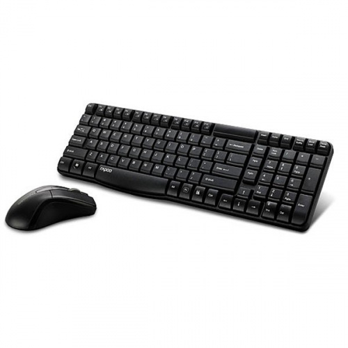 Клавиатура + мышь Rapoo X1800 клав:черный мышь:черный USB беспроводная фото 4