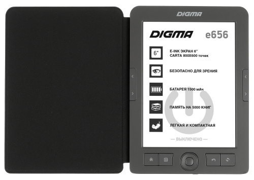 Электронная книга Digma E656 Cover 6" E-Ink Carta 800x600 600MHz/4Gb/microSDHC темно-серый (в компл.:обложка) фото 11
