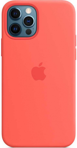 Чехол (клип-кейс) Apple для Apple iPhone 12/12 Pro Silicone Case with MagSafe розовый цитрус (MHL03ZE/A) фото 9