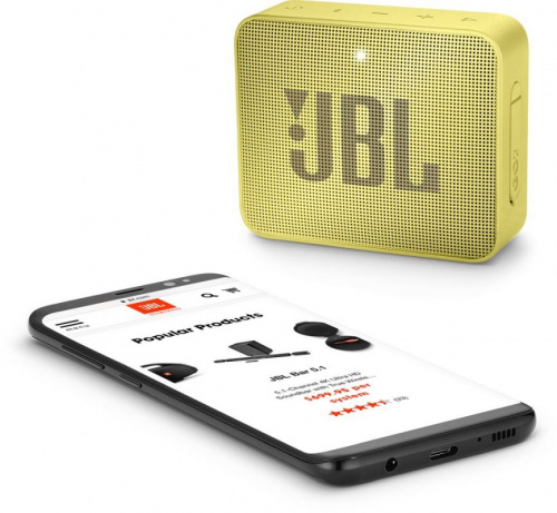 Колонка порт. JBL GO 2 желтый 3W 1.0 BT/3.5Jack 730mAh (JBLGO2YEL) фото 2