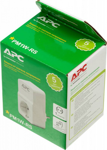 Сетевой фильтр APC PM1W-RS (1 розетка) белый (коробка) фото 5