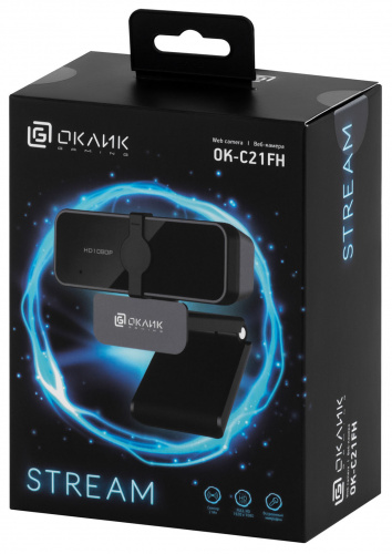 Камера Web Оклик OK-C21FH черный 2Mpix (1920x1080) USB2.0 с микрофоном фото 4
