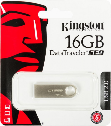 Флеш Диск Kingston 16Gb DataTraveler SE9 DTSE9H/16GB USB2.0 серебристый фото 4
