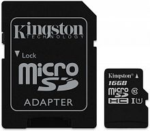 Флеш карта microSDHC 16Gb Class10 Kingston SDCS/16GB Canvas Select + adapter