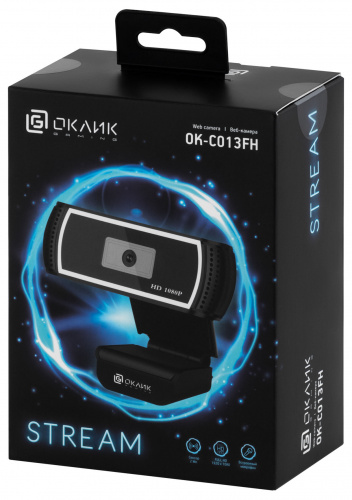 Камера Web Оклик OK-C013FH черный 2Mpix (1920x1080) USB2.0 с микрофоном фото 2