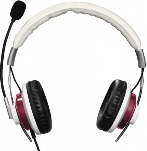 Наушники с микрофоном Hama Style белый/бордовый 2м мониторные оголовье (00139911) фото 8