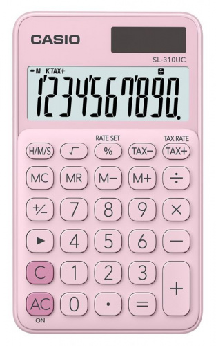 Калькулятор карманный Casio SL-310UC-PK-W-UC розовый 10-разр.