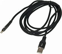 Кабель Digma LIGHT-2M-BRAIDED-BLK USB (m)-Lightning (m) 2м черный