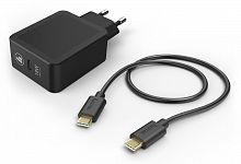 Сетевое зар./устр. Hama H-183326 3A PD+QC универсальное кабель USB Type C черный (00183326)